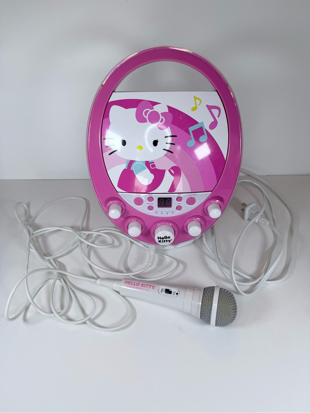 Hello Kitty Pink Portable Karaoke Speaker with Wired Microphone